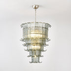 Cascade Glass Green Chandelier — Cascading Green Glass Light for Dining Room
