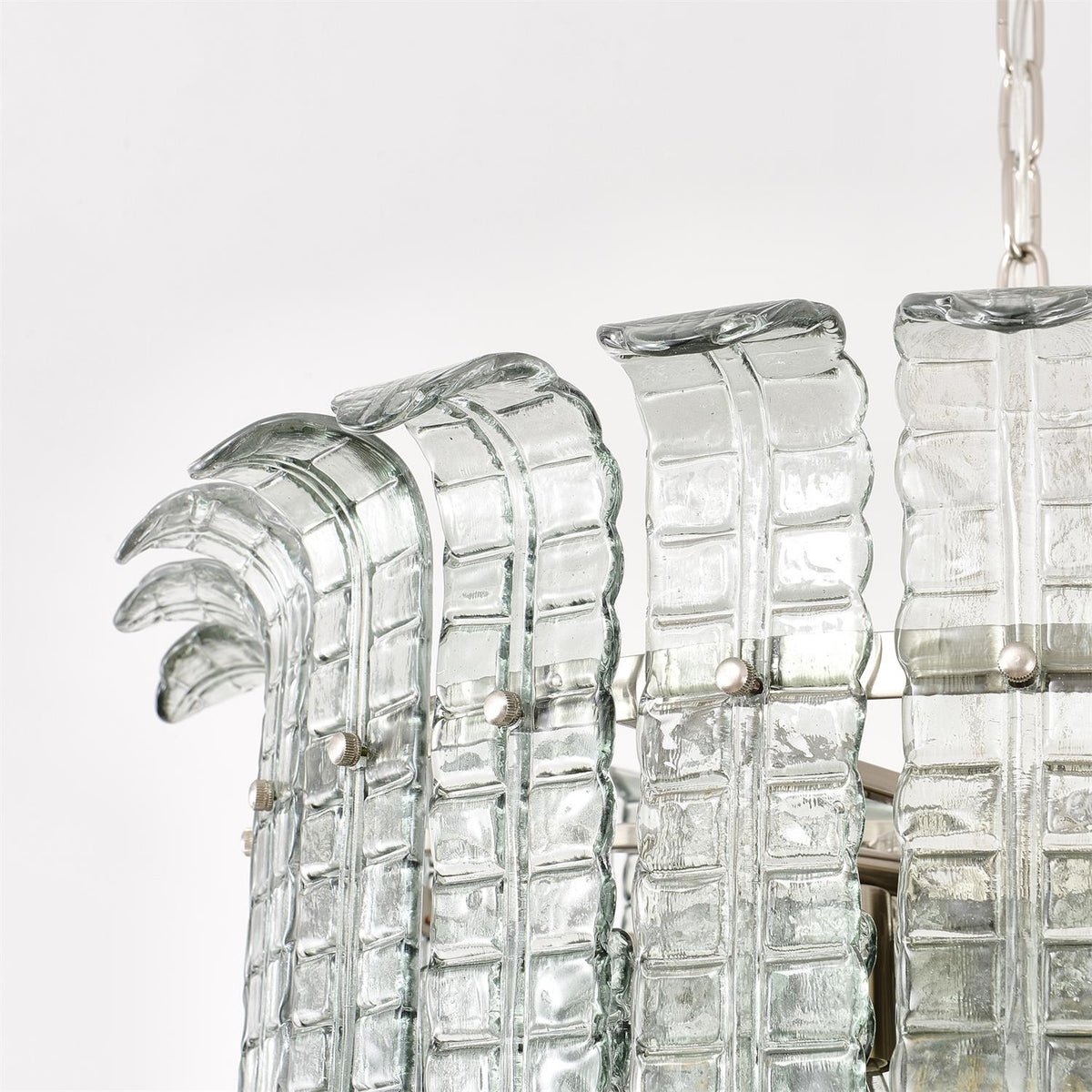 Cascade Glass Green Chandelier — Cascading Green Glass Light for Dining Room