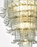 Cascade Glass Green Chandelier — Cascading Green Glass Light for Dining Room