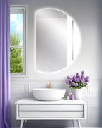 Cassiopeia Half-Round LED Vanity Mirror for bathroom vanity | Halvern