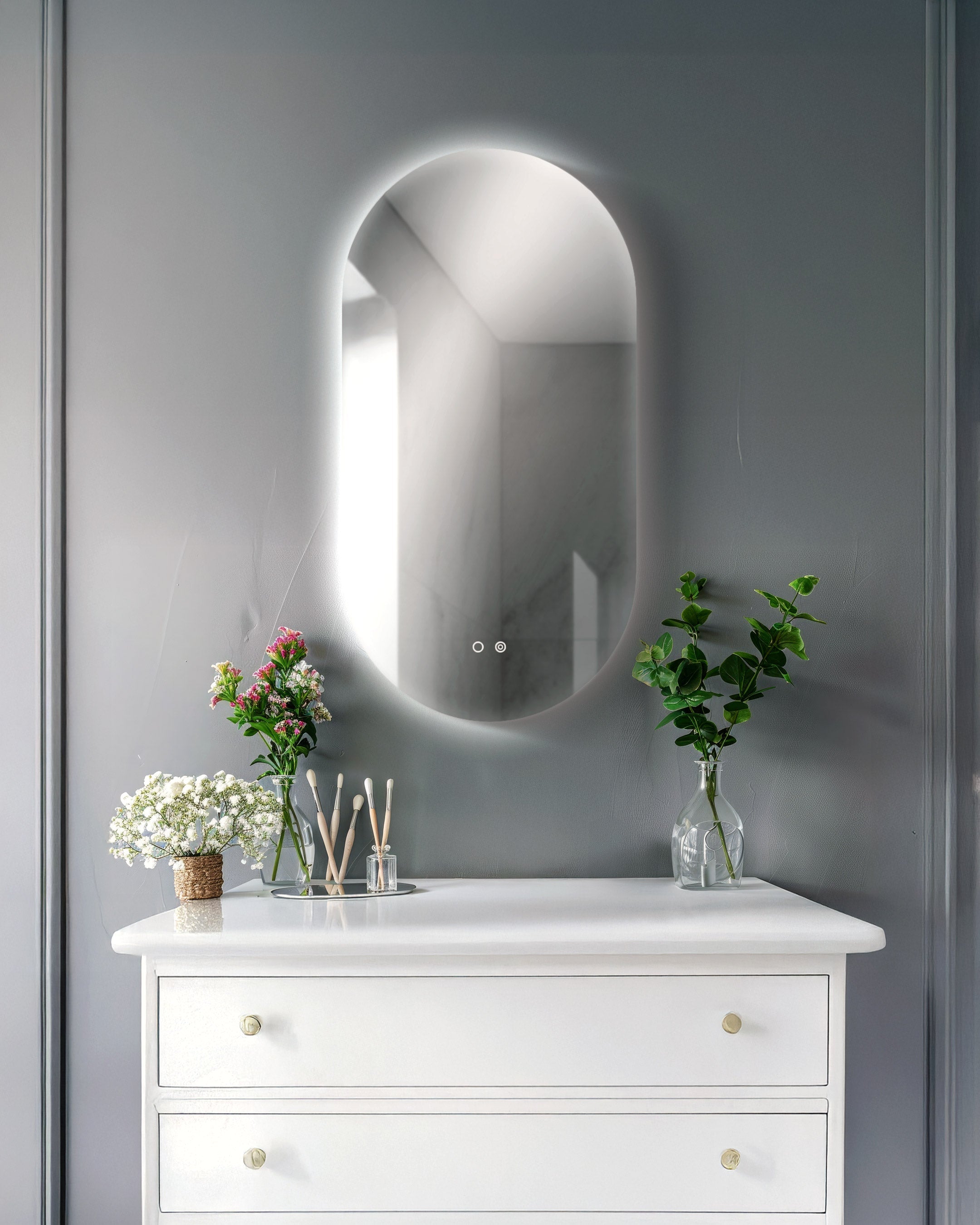 Cassiopeia Pill LED Bathroom Vanity Mirror for bathroom vanity | Halvern