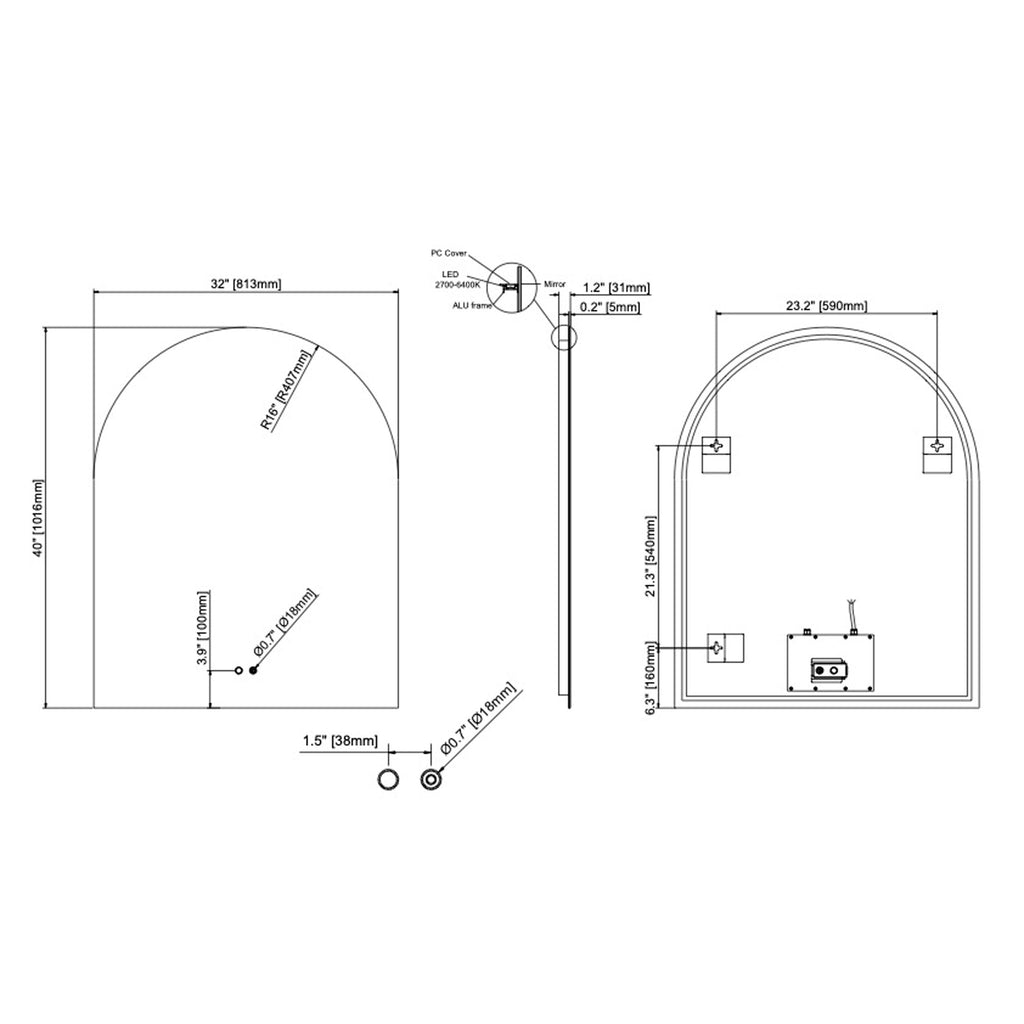 Cassiopeia Arch LED Bathroom Vanity Mirror for bathroom vanity | Halvern
