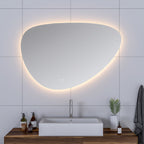 Cassiopeia Asymmetric Round LED Vanity Mirror for bathroom vanity | Halvern