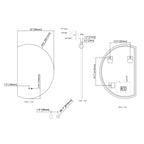 Cassiopeia Half-Round LED Vanity Mirror for bathroom vanity | Halvern