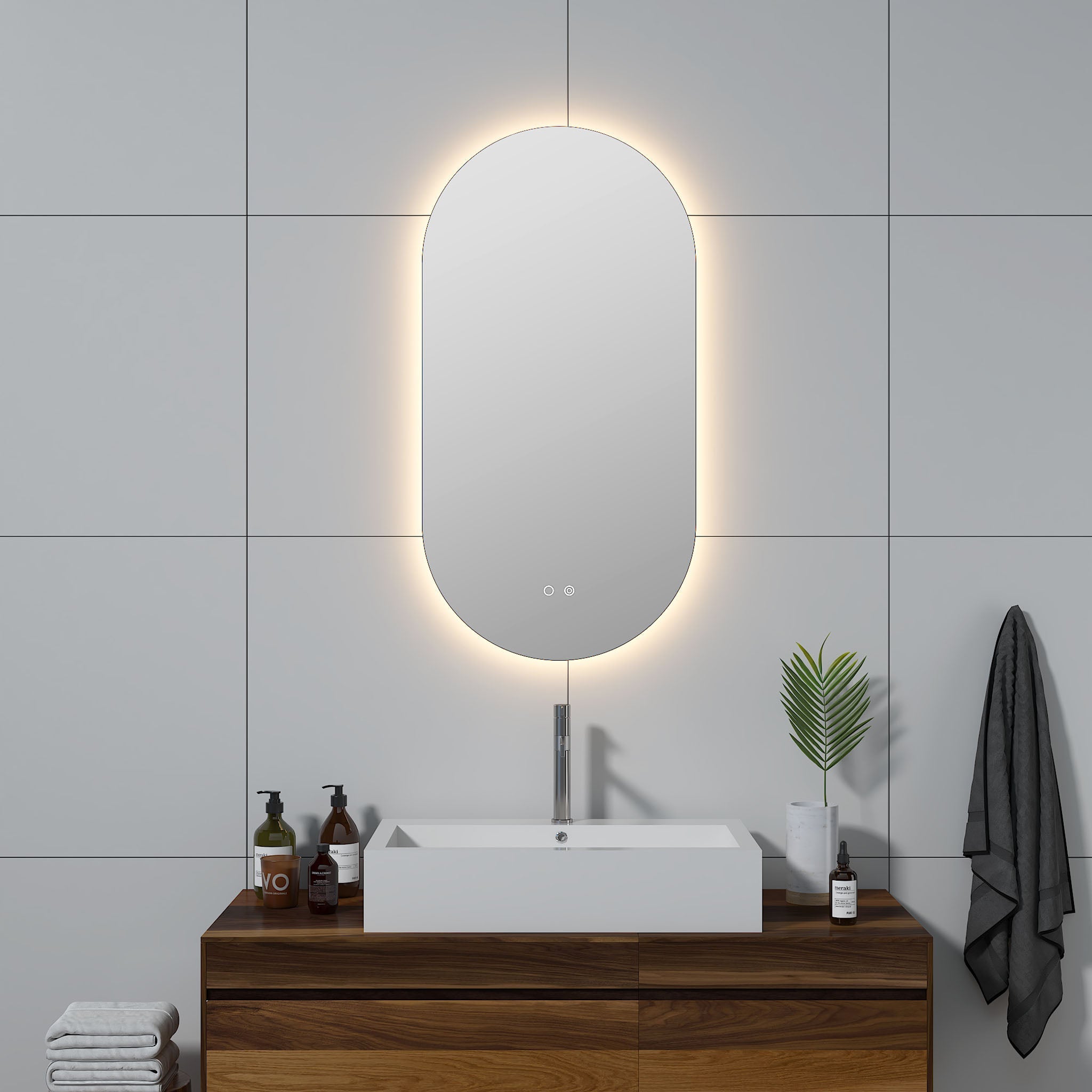 Cassiopeia Pill LED Bathroom Vanity Mirror for bathroom vanity | Halvern
