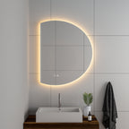 Cassiopeia Half-Round LED Vanity Mirror for bathroom vanity | Halvern