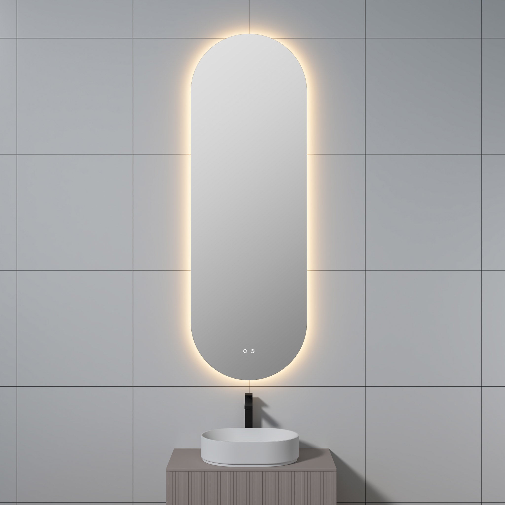 Cassiopeia Pill LED Bathroom Vanity Mirror for bathroom vanity | Halvern