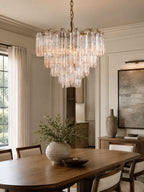 Chiara Chandelier — Pink Murano-Style Glass Ceiling Light for Dining Room