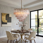Chiara Chandelier — Pink Murano-Style Glass Ceiling Light for Dining Room
