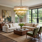 Chiara Chandelier — Pink Murano-Style Glass Ceiling Light for Dining Room