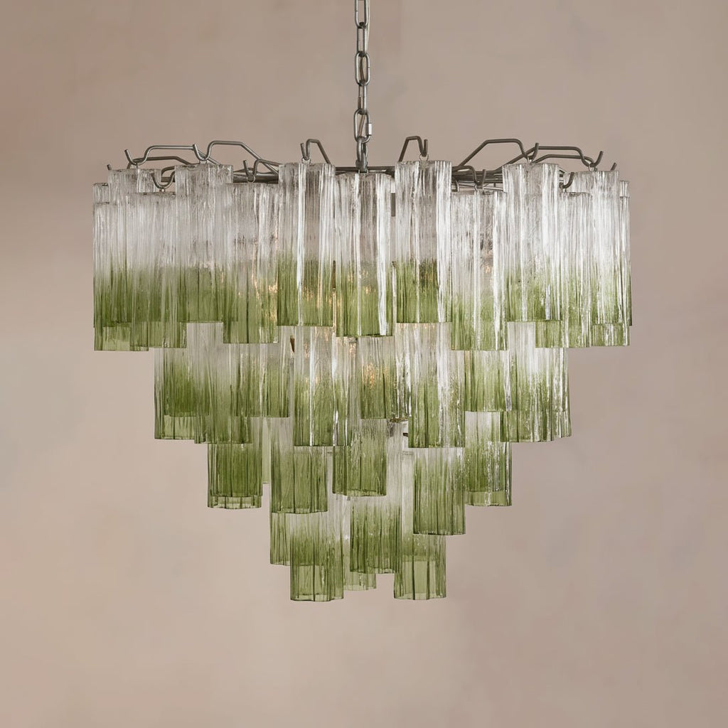 Chiara Chandelier — Pink Murano-Style Glass Ceiling Light for Dining Room