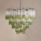 Chiara Chandelier — Pink Murano-Style Glass Ceiling Light for Dining Room