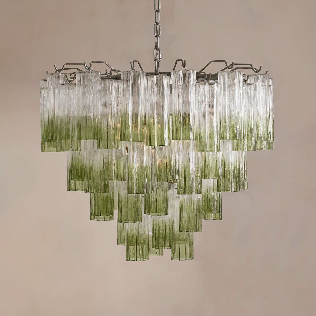 Chiara Chandelier — Pink Murano-Style Glass Ceiling Light for Dining Room