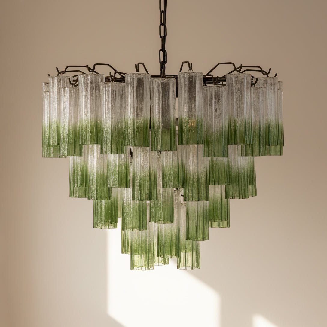 Chiara Chandelier — Pink Murano-Style Glass Ceiling Light for Dining Room