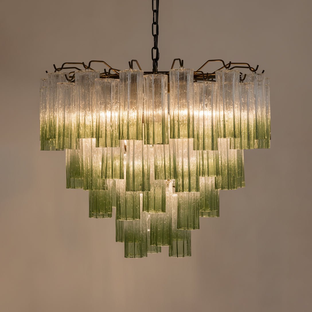 Chiara Chandelier — Pink Murano-Style Glass Ceiling Light for Dining Room