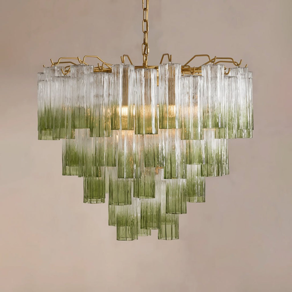 Chiara Chandelier — Pink Murano-Style Glass Ceiling Light for Dining Room