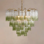 Chiara Chandelier — Pink Murano-Style Glass Ceiling Light for Dining Room