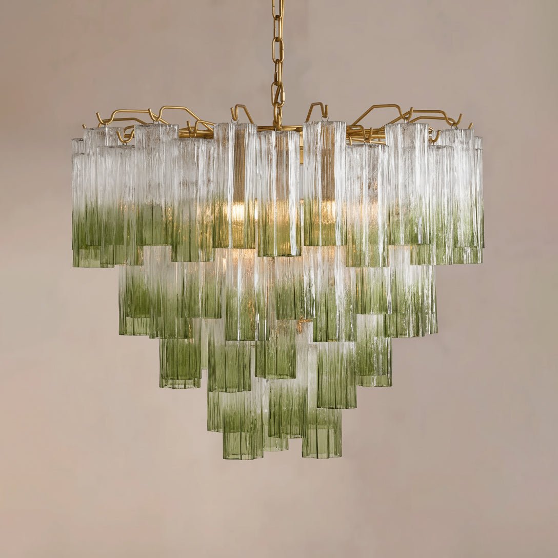 Chiara Chandelier — Pink Murano-Style Glass Ceiling Light for Dining Room
