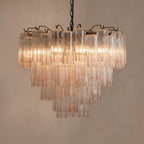 Chiara Chandelier — Pink Murano-Style Glass Ceiling Light for Dining Room