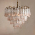 Chiara Chandelier — Pink Murano-Style Glass Ceiling Light for Dining Room