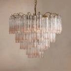 Chiara Chandelier — Pink Murano-Style Glass Ceiling Light for Dining Room