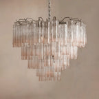 Chiara Chandelier — Pink Murano-Style Glass Ceiling Light for Dining Room