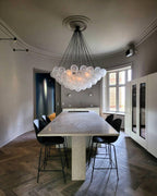 Bubble Chandelier — Cascading Glass Bubble Ceiling Light for Stairwell