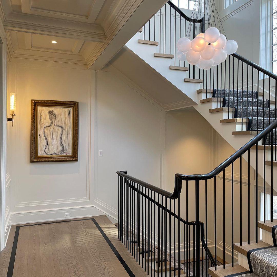 Bubble Chandelier — Cascading Glass Bubble Ceiling Light for Stairwell
