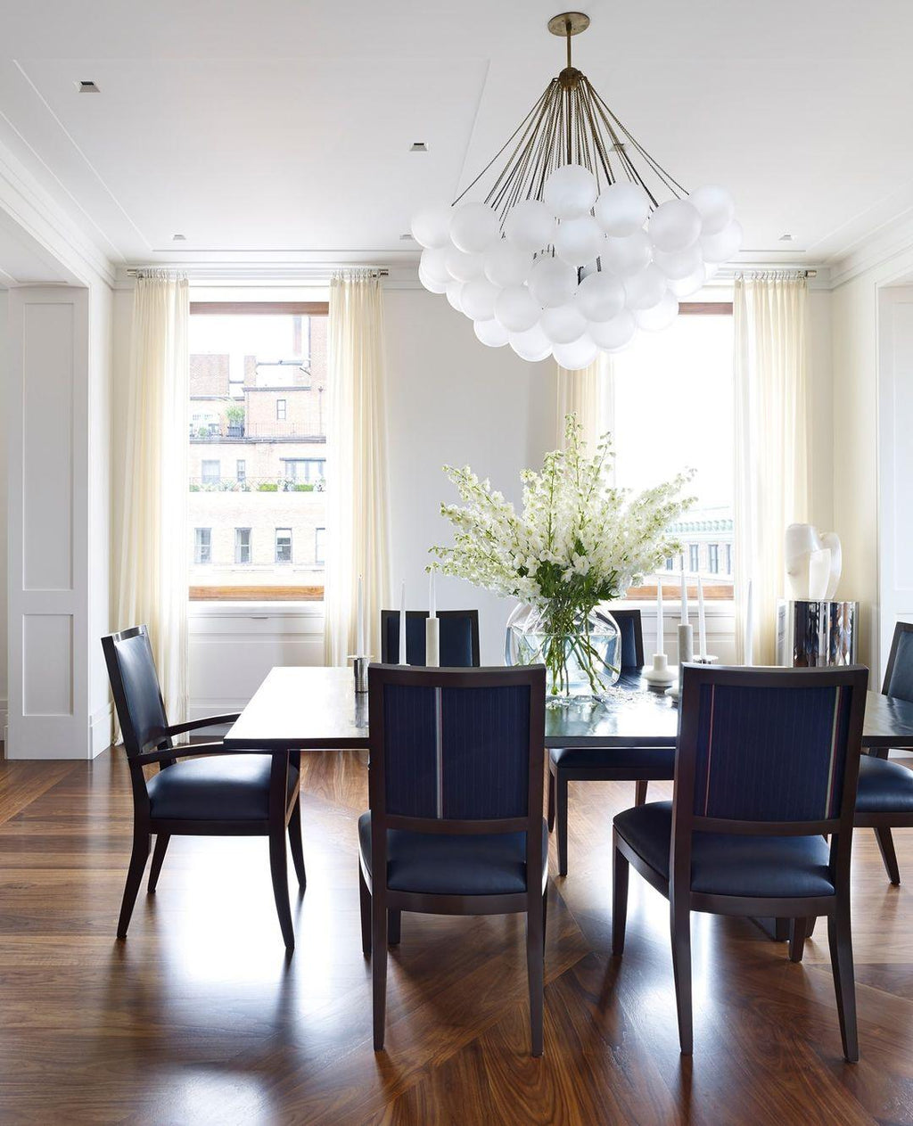 Bubble Chandelier — Cascading Glass Bubble Ceiling Light for Stairwell