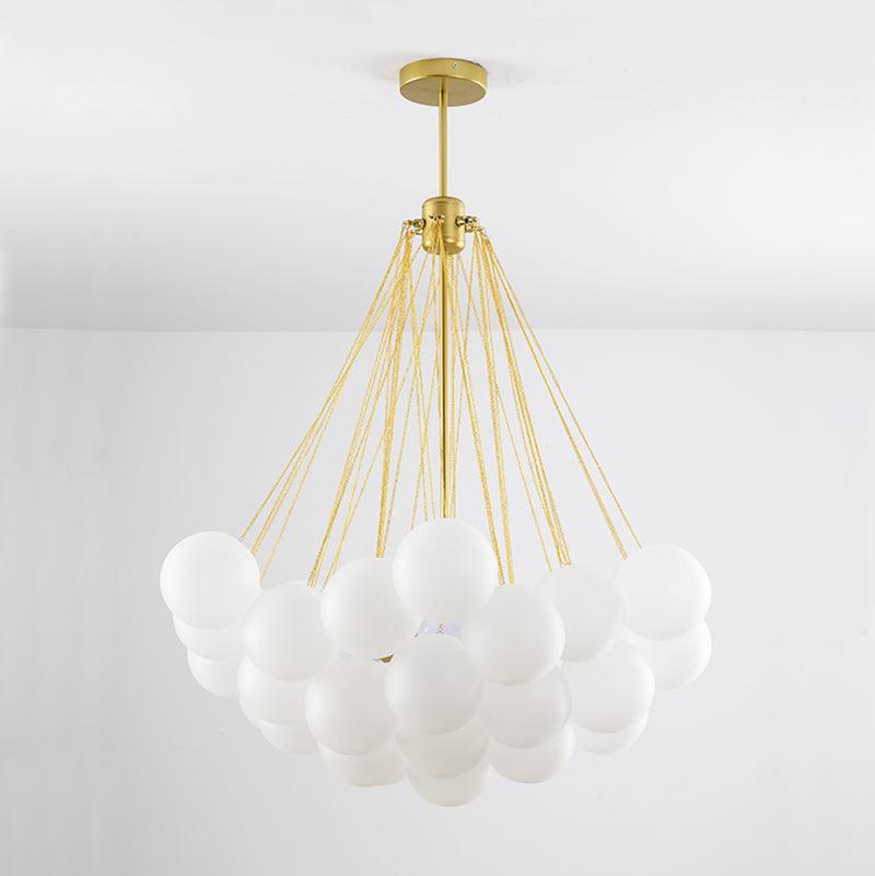 Bubble Chandelier — Cascading Glass Bubble Ceiling Light for Stairwell