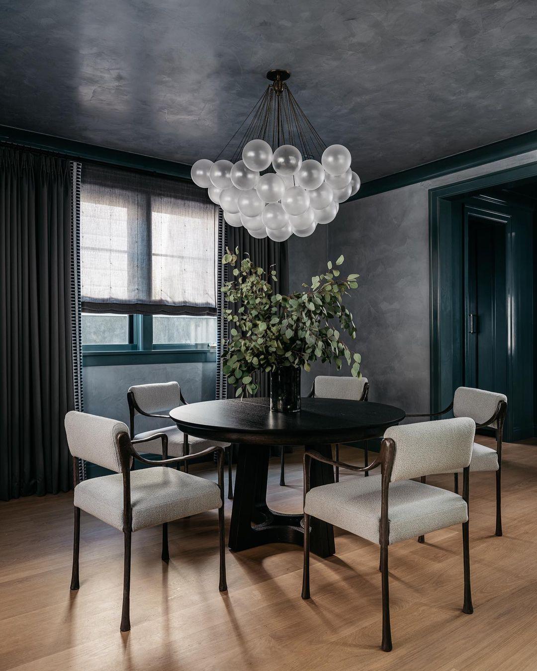 Bubble Chandelier — Cascading Glass Bubble Ceiling Light for Stairwell
