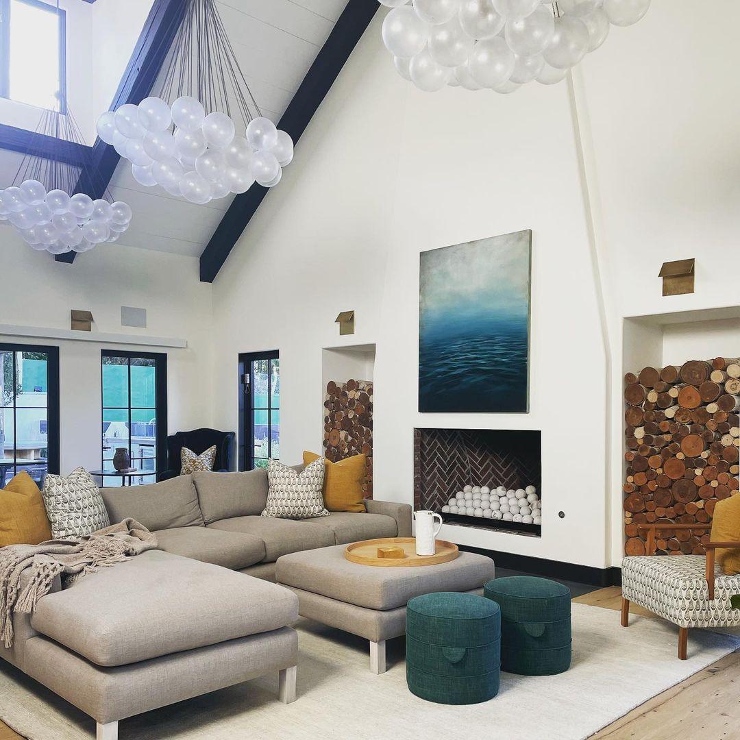 Bubble Chandelier — Cascading Glass Bubble Ceiling Light for Stairwell