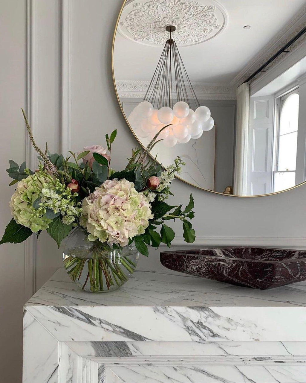 Bubble Chandelier — Cascading Glass Bubble Ceiling Light for Stairwell