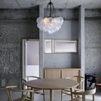 Bubble Chandelier — Cascading Glass Bubble Ceiling Light for Stairwell