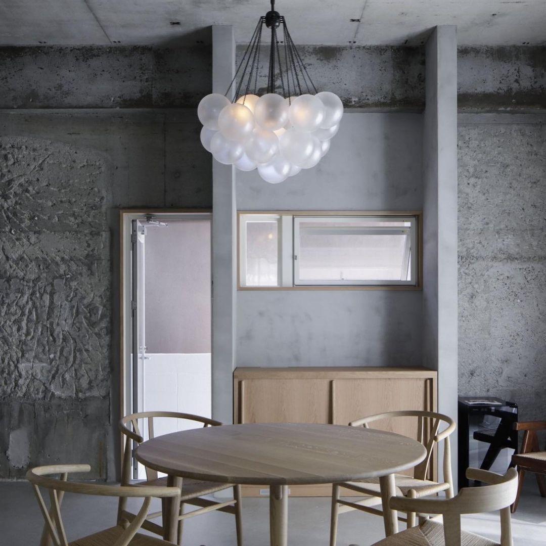 Bubble Chandelier — Cascading Glass Bubble Ceiling Light for Stairwell