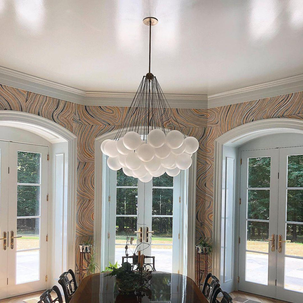 Bubble Chandelier — Cascading Glass Bubble Ceiling Light for Stairwell