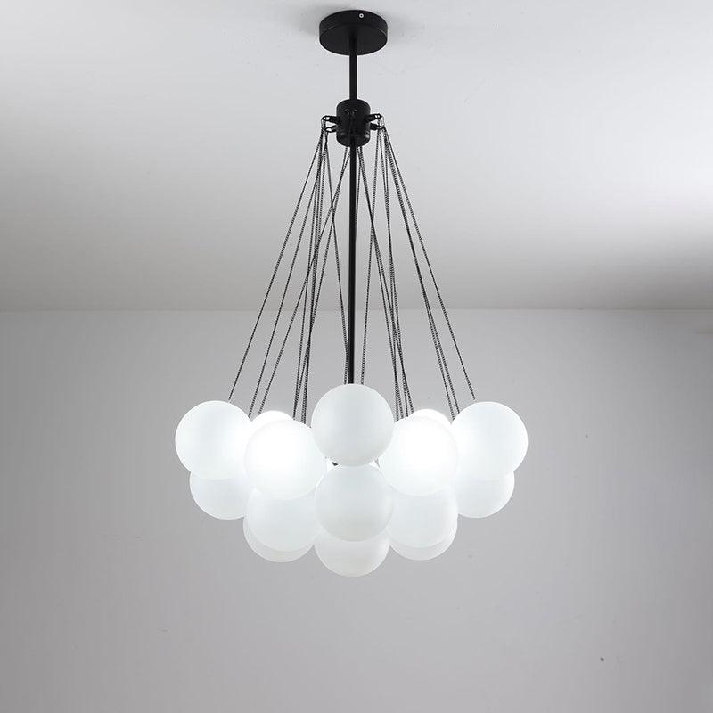 Bubble Chandelier — Cascading Glass Bubble Ceiling Light for Stairwell