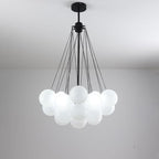 Bubble Chandelier — Cascading Glass Bubble Ceiling Light for Stairwell