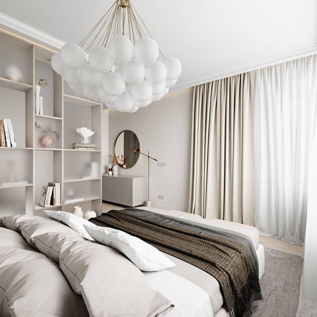 Bubble Chandelier — Cascading Glass Bubble Ceiling Light for Stairwell