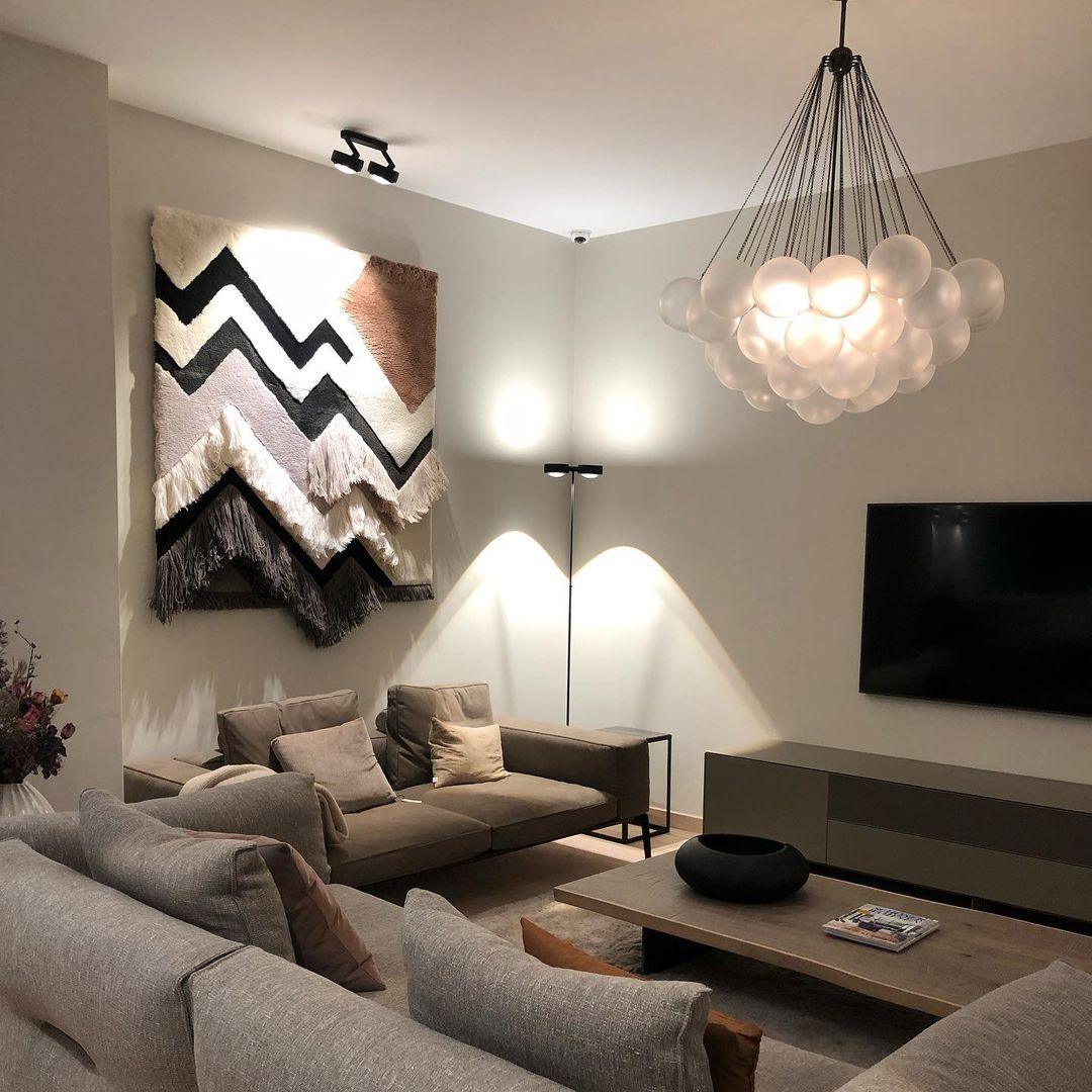 Bubble Chandelier — Cascading Glass Bubble Ceiling Light for Stairwell