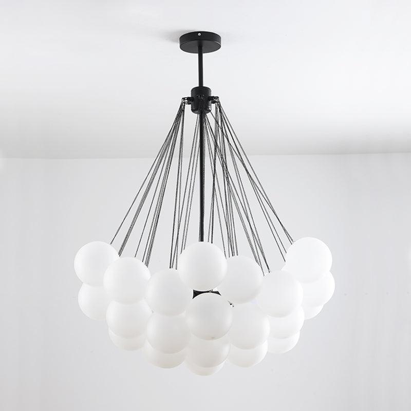 Bubble Chandelier — Cascading Glass Bubble Ceiling Light for Stairwell