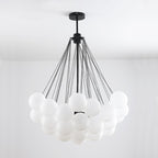 Bubble Chandelier — Cascading Glass Bubble Ceiling Light for Stairwell