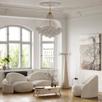 Bubble Chandelier — Cascading Glass Bubble Ceiling Light for Stairwell
