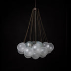 Bubble Chandelier — Cascading Glass Bubble Ceiling Light for Stairwell