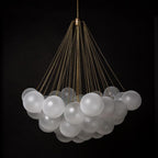 Bubble Chandelier — Cascading Glass Bubble Ceiling Light for Stairwell