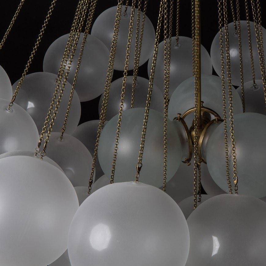 Bubble Chandelier — Cascading Glass Bubble Ceiling Light for Stairwell