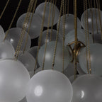 Bubble Chandelier — Cascading Glass Bubble Ceiling Light for Stairwell