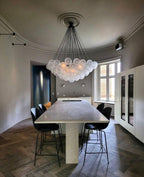 Bubble Chandelier — Cascading Glass Bubble Ceiling Light for Stairwell