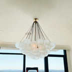 Bubble Chandelier — Cascading Glass Bubble Ceiling Light for Stairwell