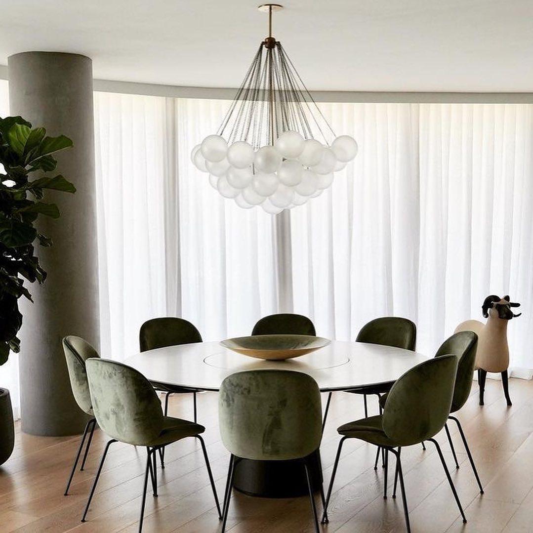 Bubble Chandelier — Cascading Glass Bubble Ceiling Light for Stairwell